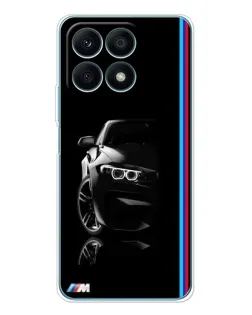 Чехол для Huawei Honor X8a с картинкой «Силуэт BMW в темноте»