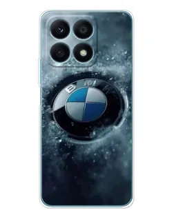 Чехол для Huawei Honor X8a с картинкой «Логотип BMW — лед»