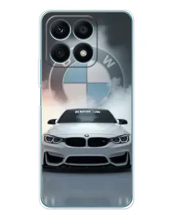 Чехол для Huawei Honor X8a с картинкой «BMW в белом дыму»