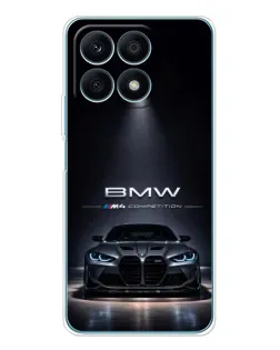 Чехол для Huawei Honor X8a с картинкой «BMW сквозь ночной город»