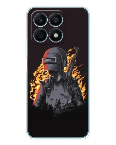 Чехол для Huawei Honor X8a с картинкой «PUBG — огненный силуэт» Чехол для Huawei Honor X8a с картинкой «PUBG — огненный силуэт»