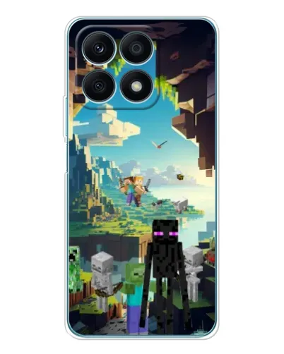 Чехол для Huawei Honor X8a с картинкой «Эндермен в лесу»