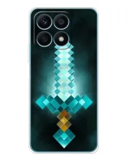 Чехол для Huawei Honor X8a с картинкой «Алмазный меч неон»