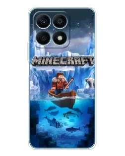 Чехол для Huawei Honor X8a с картинкой «Minecraft ледяной мир»