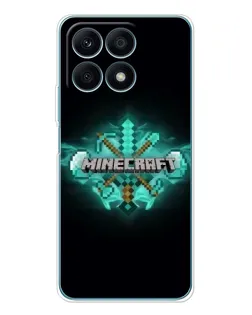 Чехол для Huawei Honor X8a с картинкой «Minecraft Diamond лого»