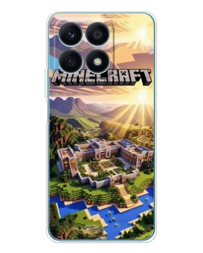 Чехол для Huawei Honor X8a с картинкой «Minecraft панорама»