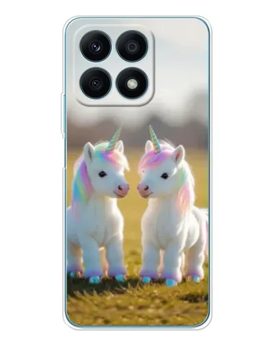 Чехол для Huawei Honor X8a с картинкой «Пара единорогов»