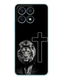 Чехол для Huawei Honor X8a с картинкой «Лев и Крест»