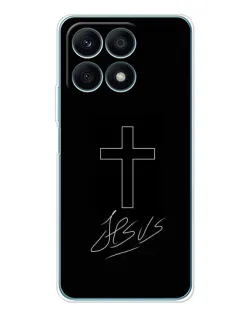 Чехол для Huawei Honor X8a с картинкой «Графический крест Jesus»