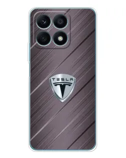 Чехол для Huawei Honor X8a с картинкой «Металлическая текстура Tesla»