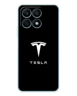 Чехол для Huawei Honor X8a с картинкой «Tesla White Logo»