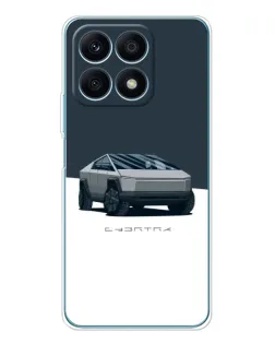 Чехол для Huawei Honor X8a с картинкой «Серебристый Cybertruck Tesla»