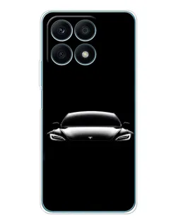 Чехол для Huawei Honor X8a с картинкой «Фары Tesla Night»