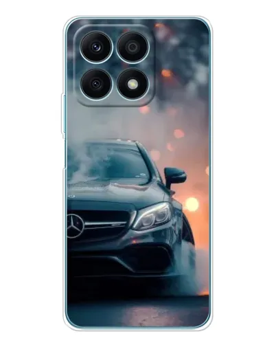 Чехол для Huawei Honor X8a с картинкой «Mercedes — ночной город»