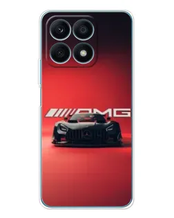 Чехол для Huawei Honor X8a с картинкой «Mercedes AMG — красная линия»