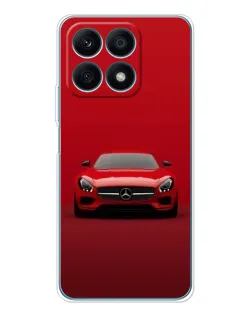 Чехол для Huawei Honor X8a с картинкой «Красный Mercedes AMG»