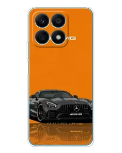 Чехол для Huawei Honor X8a с картинкой «Оранжевый Mercedes AMG»