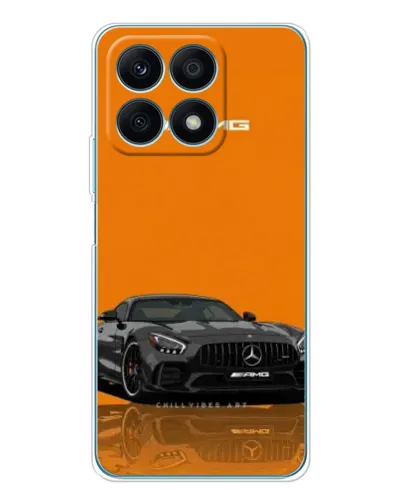 Чехол для Huawei Honor X8a с картинкой «Оранжевый Mercedes AMG»