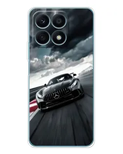Чехол для Huawei Honor X8a с картинкой «Гоночный Mercedes AMG»