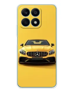 Чехол для Huawei Honor X8a с картинкой «Желтый Mercedes GT»
