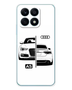 Чехол для Huawei Honor X8a с картинкой «Audi — контрастный дизайн»