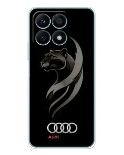 Чехол для Huawei Honor X8a с картинкой «Графика — пантера и Audi»