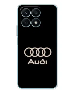 Чехол для Huawei Honor X8a с картинкой «Audi — золотой логотип»