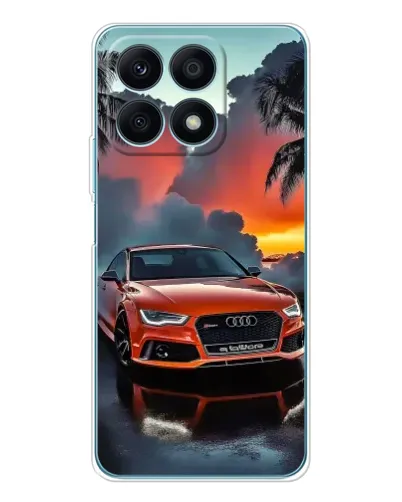 Чехол для Huawei Honor X8a с картинкой «Audi — закат»