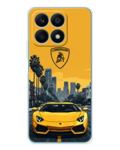 Чехол для Huawei Honor X8a с картинкой «Желтый Lamborghini город» Чехол для Huawei Honor X8a с картинкой «Желтый Lamborghini город»