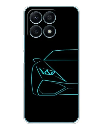 Чехол для Huawei Honor X8a с картинкой «Голубой силуэт Lamborghini» Чехол для Huawei Honor X8a с картинкой «Голубой силуэт Lamborghini»