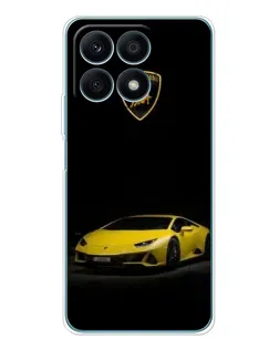 Чехол для Huawei Honor X8a с картинкой «Lamborghini желтый акцент»