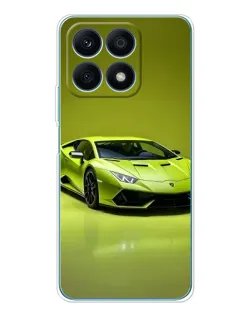 Чехол для Huawei Honor X8a с картинкой «Салатовый Lamborghini Huracan»