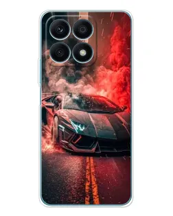 Чехол для Huawei Honor X8a с картинкой «Lamborghini красный дым»