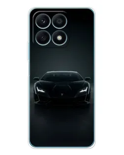 Чехол для Huawei Honor X8a с картинкой «Черный Lamborghini Aventador»