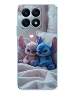 Чехол для Huawei Honor X8a с картинкой «Плюшевые Стич Ангел»
