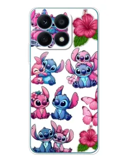 Чехол для Huawei Honor X8a с картинкой «Стикеры Stitch и Angel»