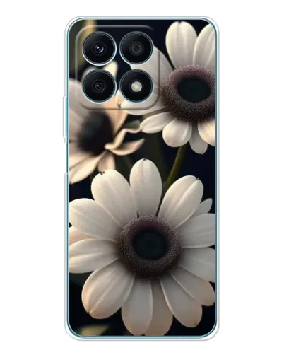 Чехол для Huawei Honor X8a с картинкой «Белые маргаритки макро»