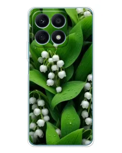 Чехол для Huawei Honor X8a с картинкой «Ландыши в зелени»