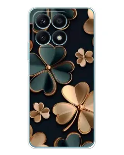 Чехол для Huawei Honor X8a с картинкой «Клевер в золоте»