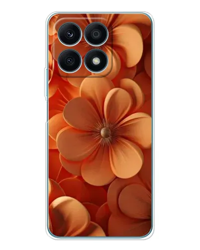 Чехол для Huawei Honor X8a с картинкой «Оранжевый макро цветок»