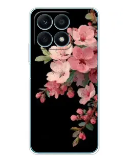 Чехол для Huawei Honor X8a с картинкой «Розовая ветка сакуры»