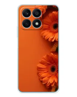 Чехол для Huawei Honor X8a с картинкой «Оранжевые герберы»