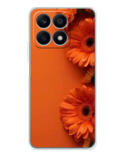 Чехол для Huawei Honor X8a с картинкой «Оранжевые герберы»