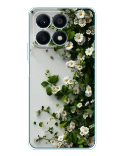 Чехол для Huawei Honor X8a с картинкой «Ветка мелких белых цветов»