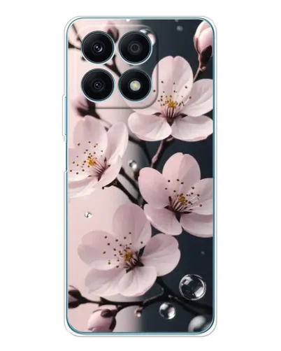 Чехол для Huawei Honor X8a с картинкой «Нежная сакура и капли» Чехол для Huawei Honor X8a с картинкой «Нежная сакура и капли»