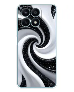 Чехол для Huawei Honor X8a с картинкой «Черно-белая спираль»