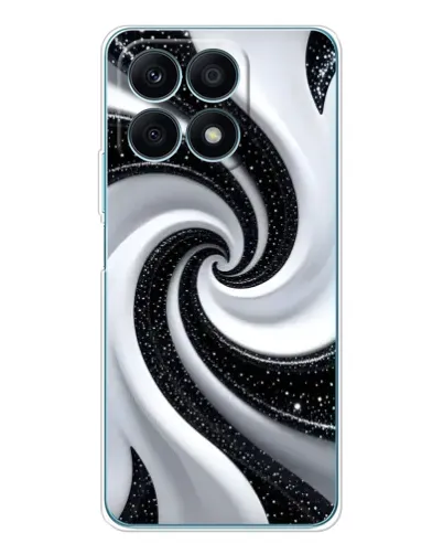 Чехол для Huawei Honor X8a с картинкой «Черно-белая спираль»