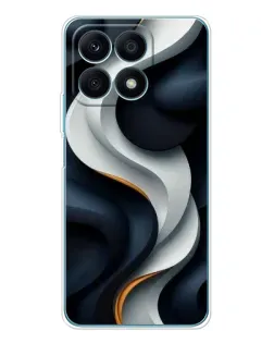 Чехол для Huawei Honor X8a с картинкой «Объемные черно-белые ленты»