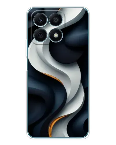 Чехол для Huawei Honor X8a с картинкой «Объемные черно-белые ленты»