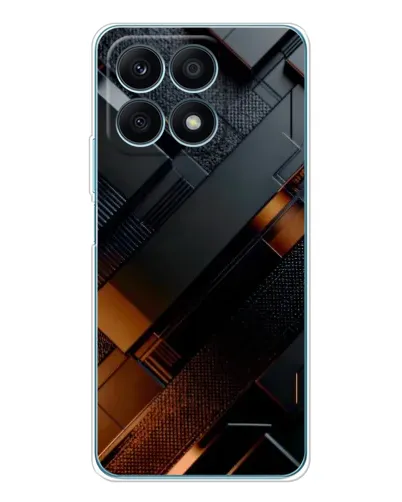 Чехол для Huawei Honor X8a с картинкой «Черные геометрические блоки»